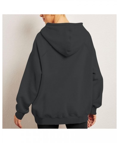 Women's Oversized Hoodies Fleece Casual Long Sleeve Hooded Pullover Fall Fashion Sweatshirts Y2K Clothes with Pockets A03_bla...