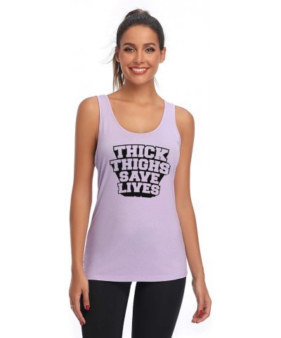 Workout Tank Tops for Women-Womens Funny Saying Fitness Gym Racerback Sleeveless Shirts Purple $9.84 Activewear