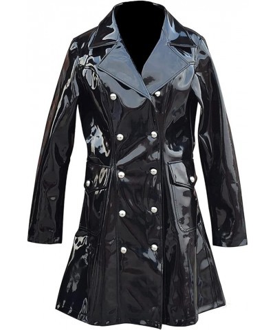 PVC Jacket Women Sexy Windbreaker Trench Active Outdoor Coat Clothing Black Pvc $48.40 Coats