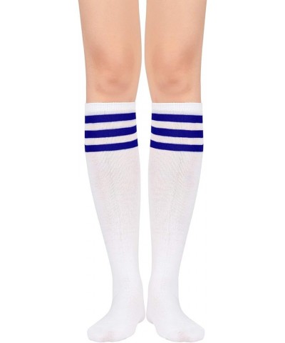 Athletic Socks Knee High Socks Sports Socks Tube Socks Cosplay Socks for Teen Girl Women 1 Pack White Blue $8.11 Activewear