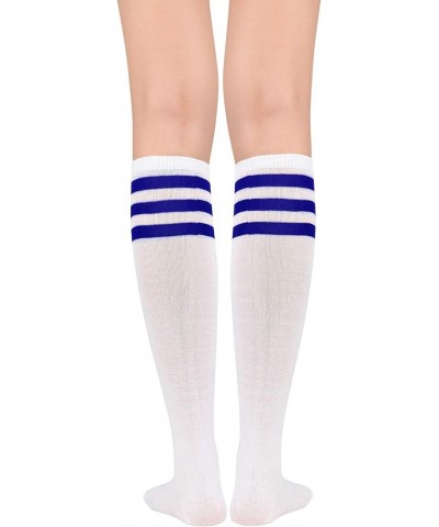 Athletic Socks Knee High Socks Sports Socks Tube Socks Cosplay Socks for Teen Girl Women 1 Pack White Blue $8.11 Activewear