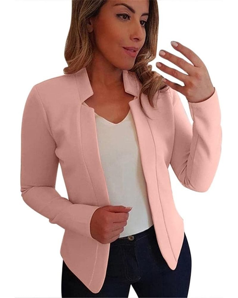 Casual Blazers Jacket for Women Long Sleeve Notched Collar Cardigan Open Front Plain Coat Fall Ladies Trendy Light Weight I30...