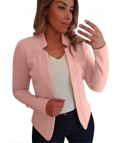 Casual Blazers Jacket for Women Long Sleeve Notched Collar Cardigan Open Front Plain Coat Fall Ladies Trendy Light Weight I30...