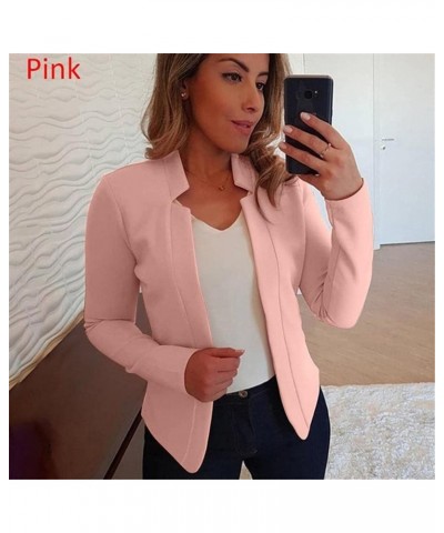 Casual Blazers Jacket for Women Long Sleeve Notched Collar Cardigan Open Front Plain Coat Fall Ladies Trendy Light Weight I30...