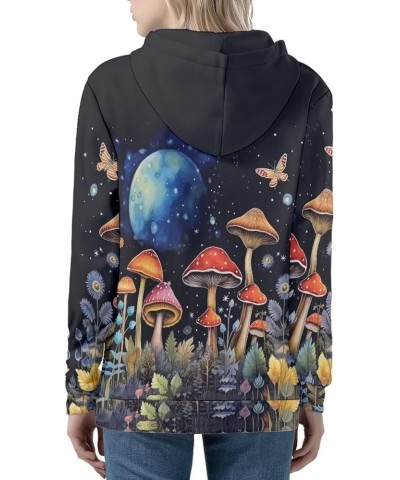 Zip up Hoodie Women Oversized Hooded Sweatshirt Y2K Outfit Long Sleeve Fall Tops Mushroom Starry Sky $18.76 Hoodies & Sweatsh...