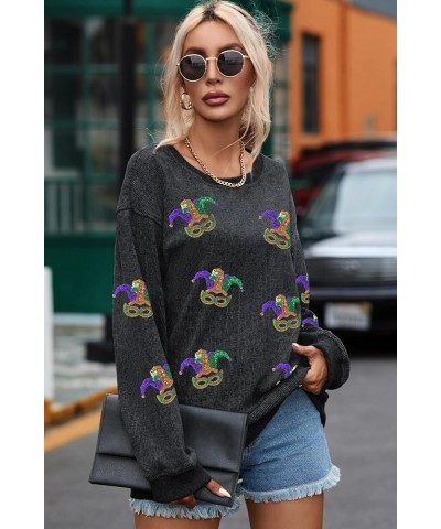 Women's Casual Sweatshirts Long Sleeve Crewneck Pullover Tops Fashion Hoodies Outfits A-mardi Gras-black05 $12.04 Hoodies & S...