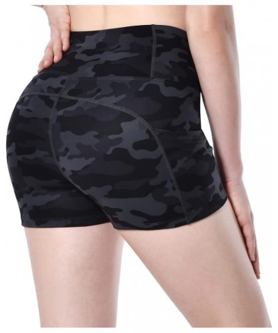 Women's 2'' Inseam High Waist Biker Yoga Shorts with 4 Out Pockets 2" Grey Camo XX-Large $8.54 Activewear