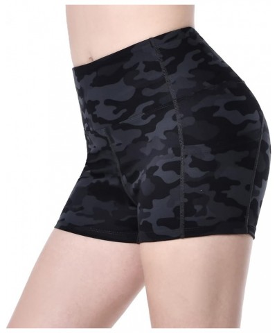 Women's 2'' Inseam High Waist Biker Yoga Shorts with 4 Out Pockets 2" Grey Camo XX-Large $8.54 Activewear