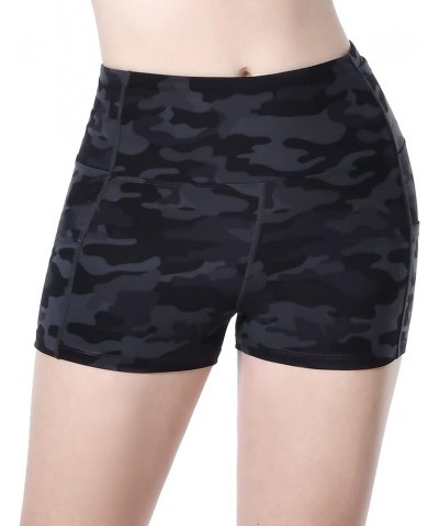 Women's 2'' Inseam High Waist Biker Yoga Shorts with 4 Out Pockets 2" Grey Camo XX-Large $8.54 Activewear