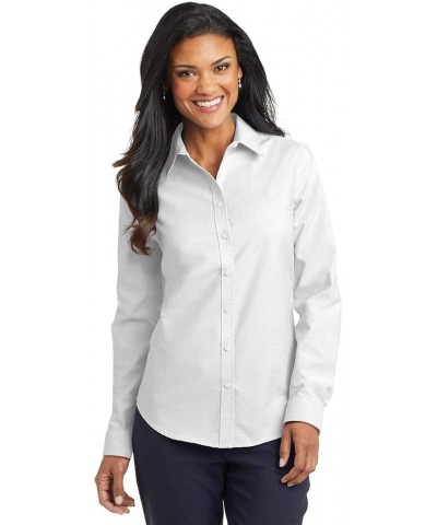 Ladies SuperPro Oxford Shirt. L658 White $19.36 Blouses