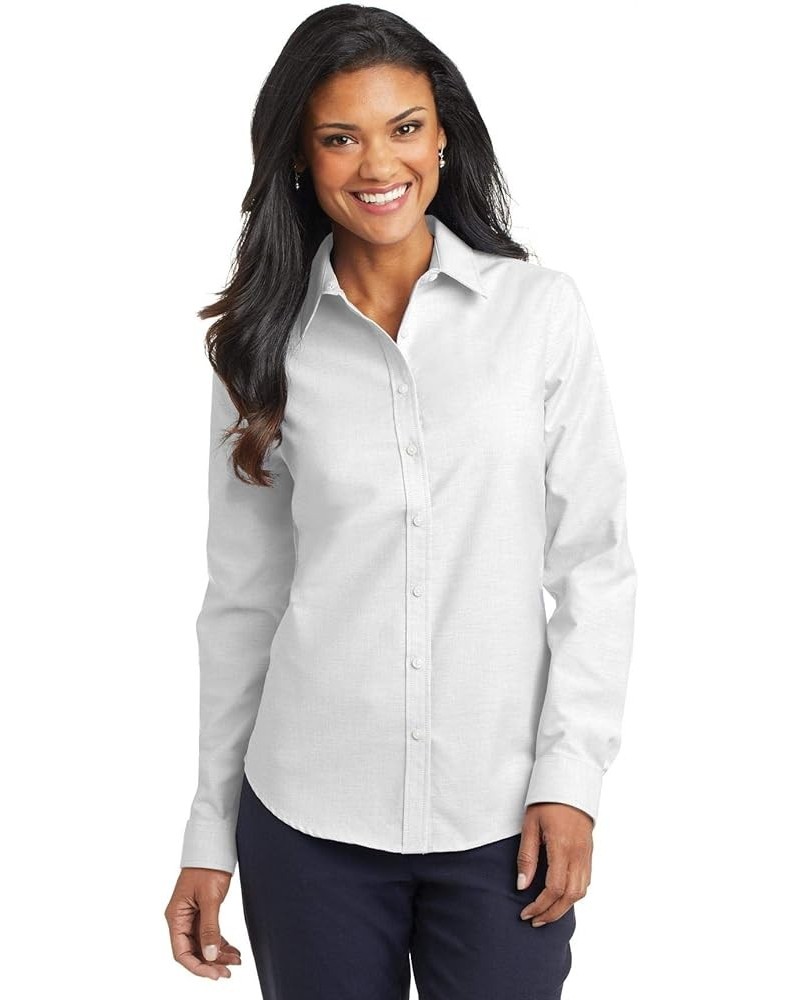 Ladies SuperPro Oxford Shirt. L658 White $19.36 Blouses