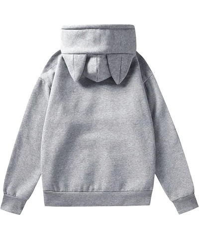 Solid Color Cat Ear Hoodies for Women with Hood Cute Animal Sweatshirt Hoodie Casual Cat Hoodie Sweatshirt Womens Grey $15.85...