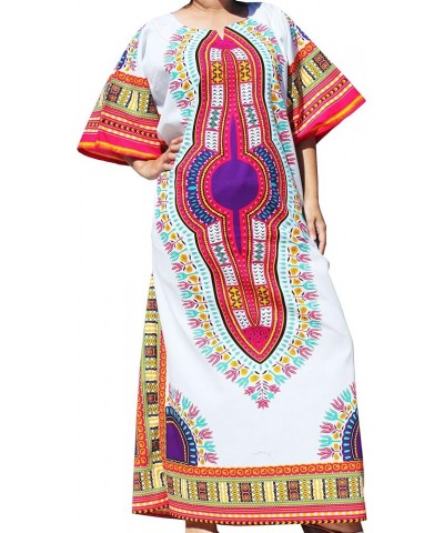 Brand Full One Piece Long Afrikan Heart Dashiki Sac Dress Tiedye - White Deep Pink $21.13 Dresses