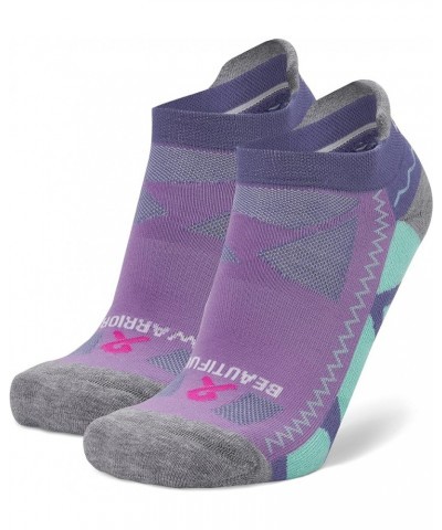 Grit and Grace Women's Arch Support Performance No-Show Athletic Running Socks Beautiful Warrior Violet $9.91 Activewear