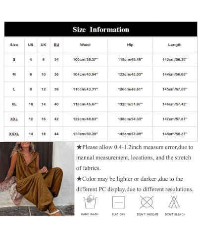 Jumpsuits for Women,Sleeveless Hooded V Neck Button Down Solid Color Casual Loose Pants with Big Sturdy Pocket 02-purple $15....