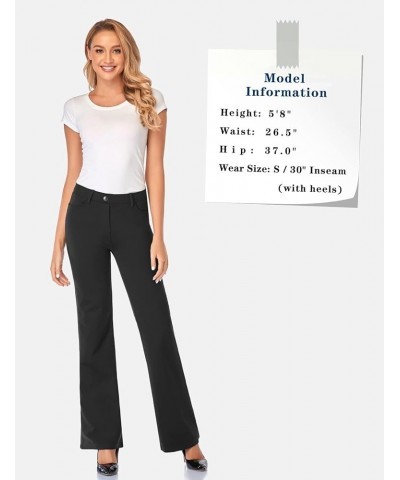 Women's 28''/30''/32''/34'' Stretchy Bootcut Dress Pants with Pockets Tall, Petite, Regular for Office Work Business Black $2...