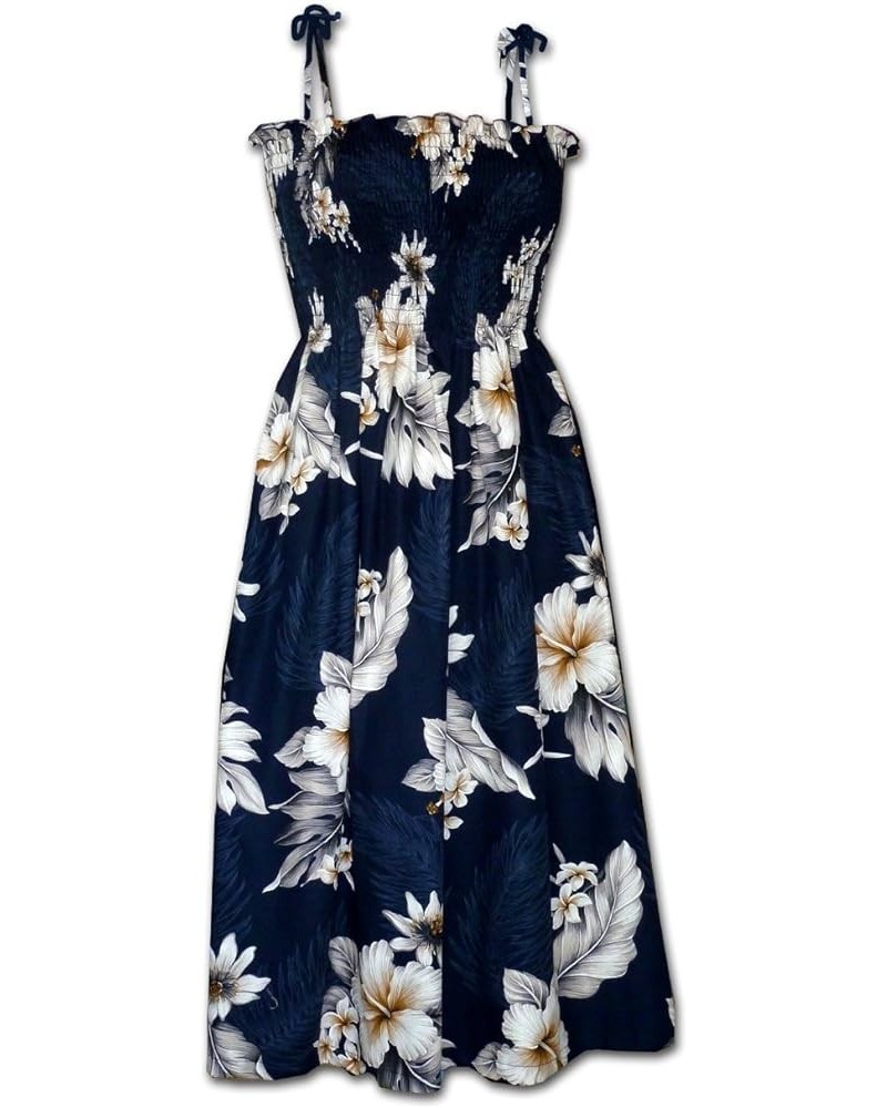 Hawaiian Tube Dress Hibiscus Blossom Navy $29.37 Dresses