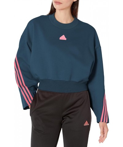 Women's Future Icon Three Stripes Crew Sweatshirt Arctic Night $22.93 Activewear