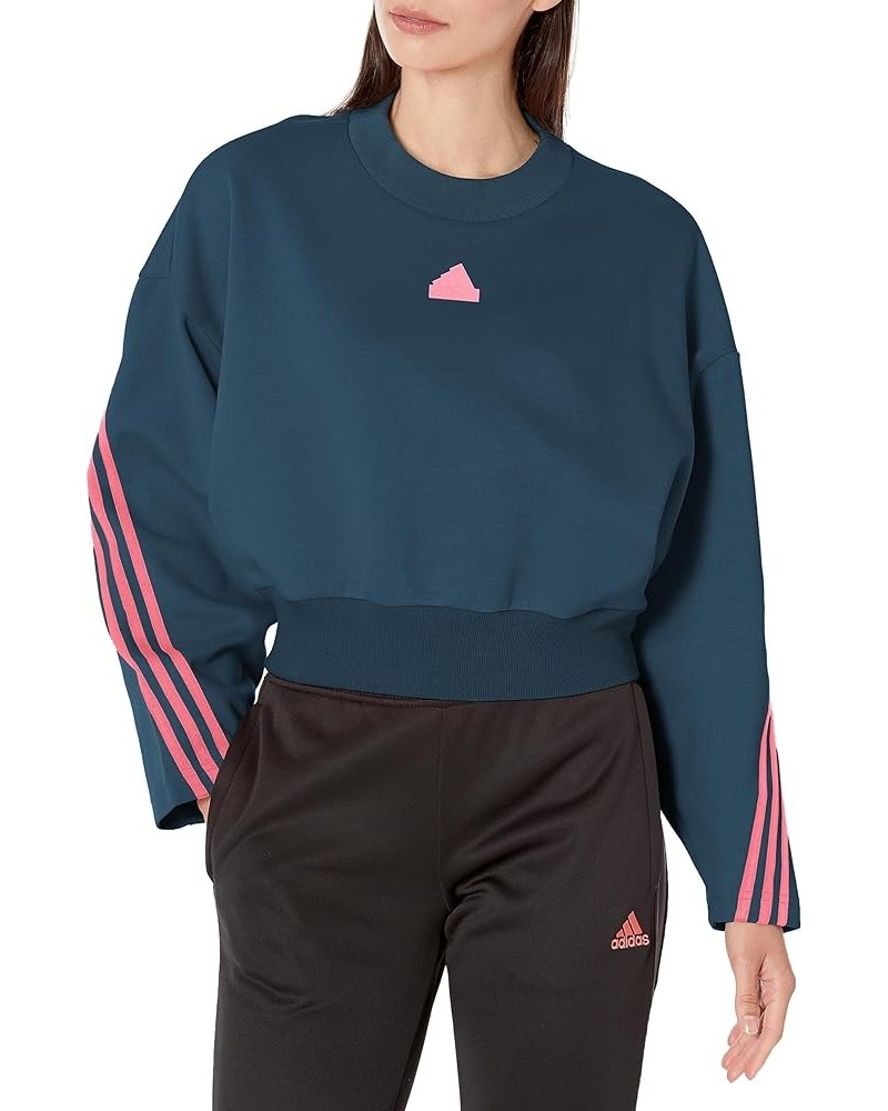 Women's Future Icon Three Stripes Crew Sweatshirt Arctic Night $22.93 Activewear