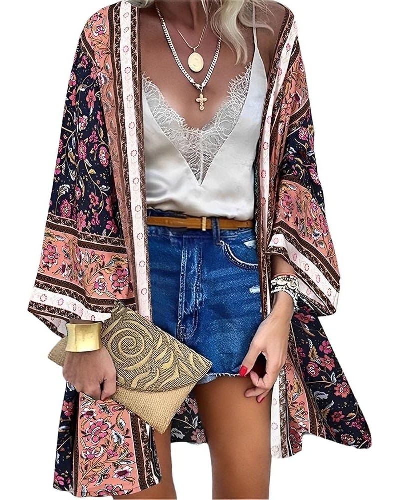 Women’s Summer Boho Kimono Cardigans Casual Floral Bohemian Print Loose Open Front Cover Ups Tops 5 $12.71 Swimsuits