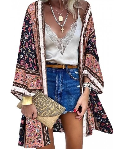 Women’s Summer Boho Kimono Cardigans Casual Floral Bohemian Print Loose Open Front Cover Ups Tops 5 $12.71 Swimsuits