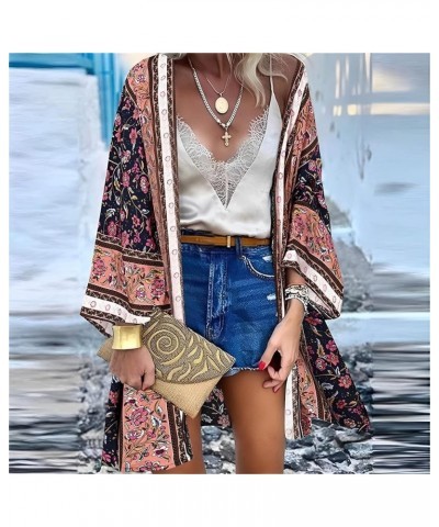 Women’s Summer Boho Kimono Cardigans Casual Floral Bohemian Print Loose Open Front Cover Ups Tops 5 $12.71 Swimsuits