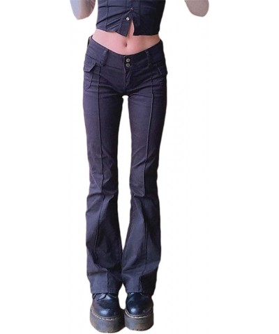 Women's Denim Flare Bell Bottom Jeans Pants High Waist Retro Wide Leg Pants U-black $12.00 Jeans