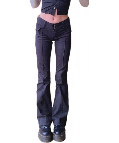 Women's Denim Flare Bell Bottom Jeans Pants High Waist Retro Wide Leg Pants U-black $12.00 Jeans