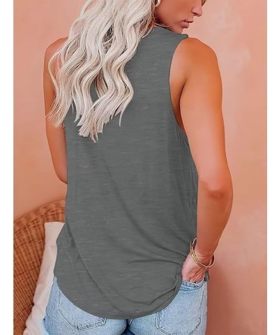 Plus Size Tank Top for Women V Neck Basic Solid Color Casual Flowy Summer Sleeveless Tunics (XL-5XL) D-dark Grey $15.39 Tanks