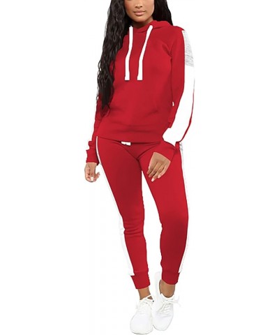 Sweatsuits for Women Set 2 Piece Outfit Long Sleeve Hoodies Jogging Suits Sweatpants Lounge Tracksuit with Pocket F-red $26.3...