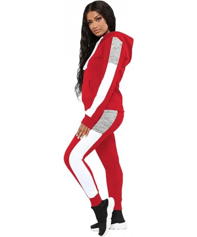 Sweatsuits for Women Set 2 Piece Outfit Long Sleeve Hoodies Jogging Suits Sweatpants Lounge Tracksuit with Pocket F-red $26.3...