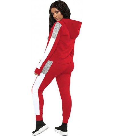 Sweatsuits for Women Set 2 Piece Outfit Long Sleeve Hoodies Jogging Suits Sweatpants Lounge Tracksuit with Pocket F-red $26.3...