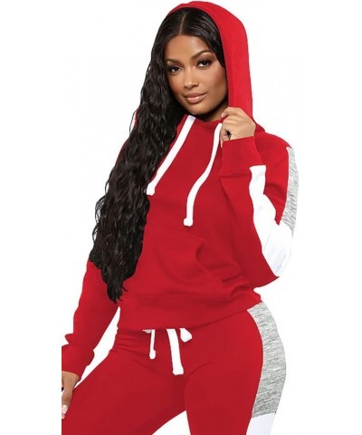 Sweatsuits for Women Set 2 Piece Outfit Long Sleeve Hoodies Jogging Suits Sweatpants Lounge Tracksuit with Pocket F-red $26.3...