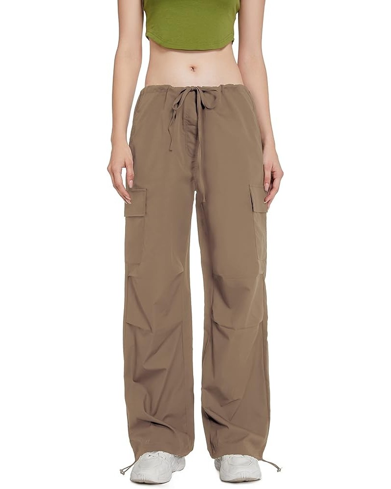 Parachute Pants for Women,Y2K Pants,Low Waisted Wide Leg Pants for Women Casual Pants Loose Fit-2023 Trendy 04 Khaki $14.68 P...