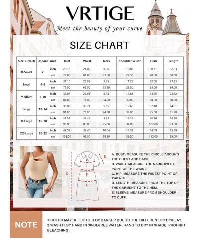 Women's Sexy Cut Out Asymmetrical Neck Sleeveless Fitted Tank Top Blouse Beige $13.91 Tanks