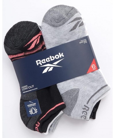 Women's Athletic Socks - Performance Cushioned Low Cut Socks (6 Pack) Black/Grey/White 4-10 $10.50 Activewear