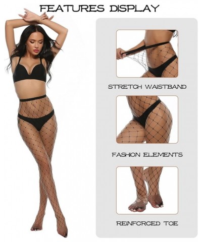 Fishnet Stockings Plus Size Black Net Patterned Tight Suspender Crotchless Pantyhose for Women Sexy Fishnets,large/Medium/Sma...