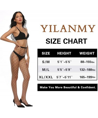 Fishnet Stockings Plus Size Black Net Patterned Tight Suspender Crotchless Pantyhose for Women Sexy Fishnets,large/Medium/Sma...