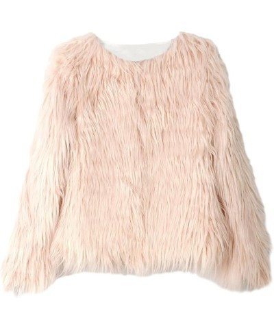 Women Faux Fur Fuzzy Crop Jacket Long Sleeve Open Front Plush Cropped Coat Winter Casual Loose Printed Warm Outwear D Lotus R...