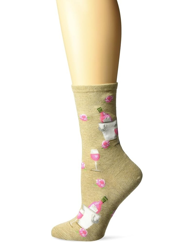 Women's Novelty Geometric Pattern Crew Rose Wine (Hemp Heather) $6.61 Socks