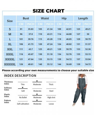 Womens Adjustable Bib Overalls Loose Fit Casual Dressy Wide Leg Jumpsuit Harem Long Pants Comfy Romper with Pockets B2-dark P...