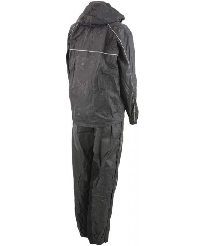 SH2342 Women's Black Water Resistant Rain Suit with Reflective Butterflies - 3X-Large X-Large Black $32.44 Coats