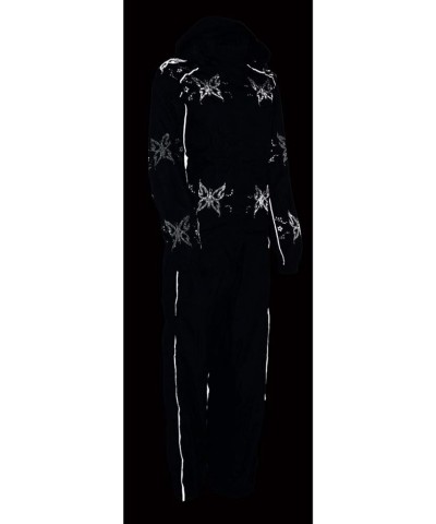 SH2342 Women's Black Water Resistant Rain Suit with Reflective Butterflies - 3X-Large X-Large Black $32.44 Coats