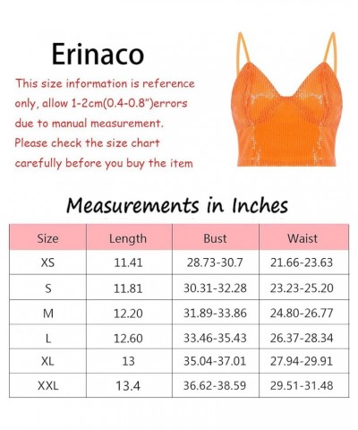 Women's Rhinestone Diamond Tank Top Color Beaded Sling Tube Top Bustier Vest Crop Top Sexy Corset Bra Summer Sparkle Orange $...