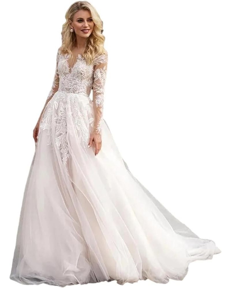 Lace Beach Boho Wedding Dresses for Bride 2023 Long Bohemian Mermaid Bridal Gowns for Women MR46 A-white $70.95 Dresses