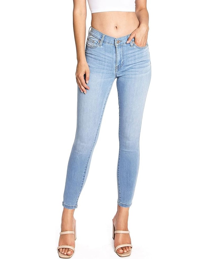 Women's Juniors High Rise Ankle Skinny Jeans Light Denim $19.98 Jeans