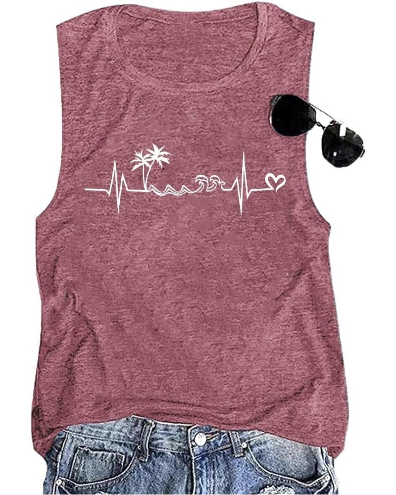 Womens Beach Tank Tops Funny Letter Print Cotton Sleeveless Workout Vacation Graphic Casual Loose Summer Tank Tops Red $8.84 ...