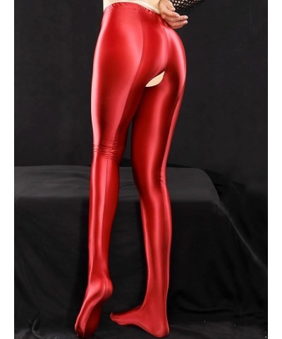 Womens Glossy Oil Yoga Pants Tights Training Sports Fitness Leggings Pantyhose Red a $5.45 Activewear