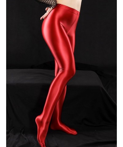 Womens Glossy Oil Yoga Pants Tights Training Sports Fitness Leggings Pantyhose Red a $5.45 Activewear