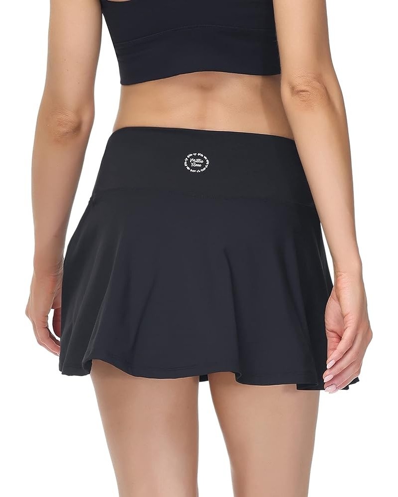 Millie Rose Tennis Skirts - Cute Golf Skort - High Waisted Pickleball Skirt with Undershorts and Ball Pocket Jet Black $31.39...